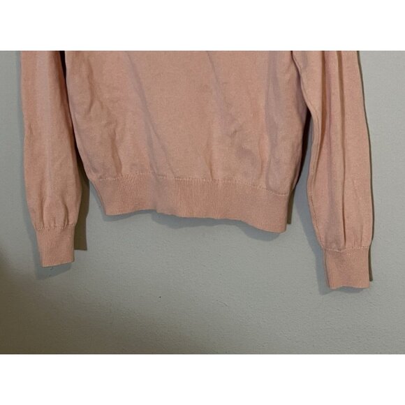 Wilfred Aritzia Pullover Sweater Small Merino Wool Blend Collared V Neck Pink - Picture 8 of 16